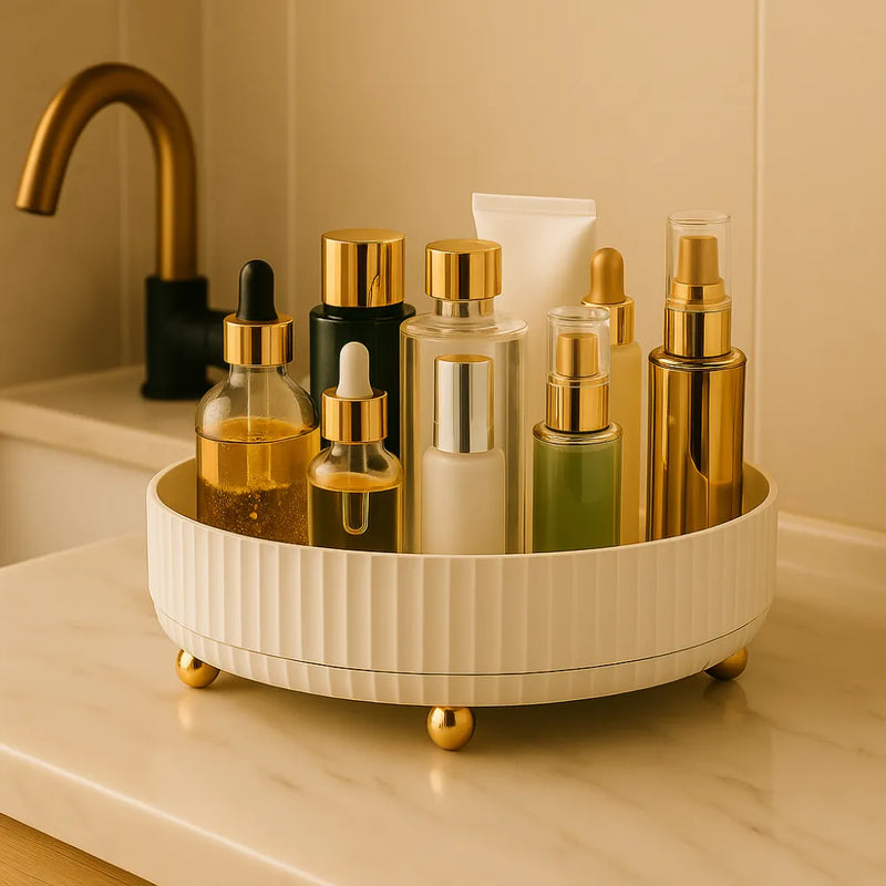 Bandeja Decorativa para Banheiro Organizadora Redonda - Decoração