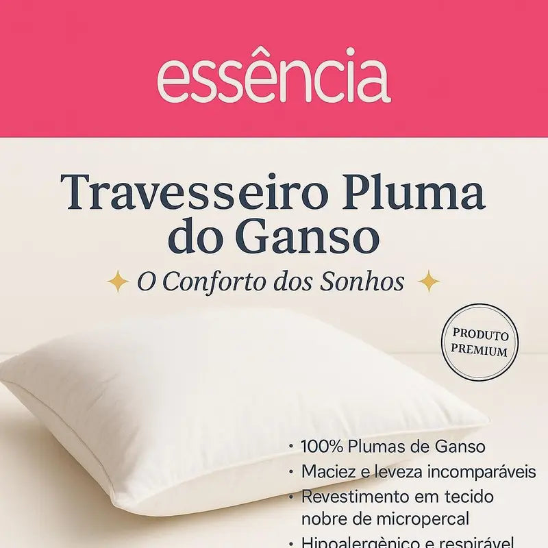 Kit 4 Travesseiros Pluma do Ganso – Antialérgicos